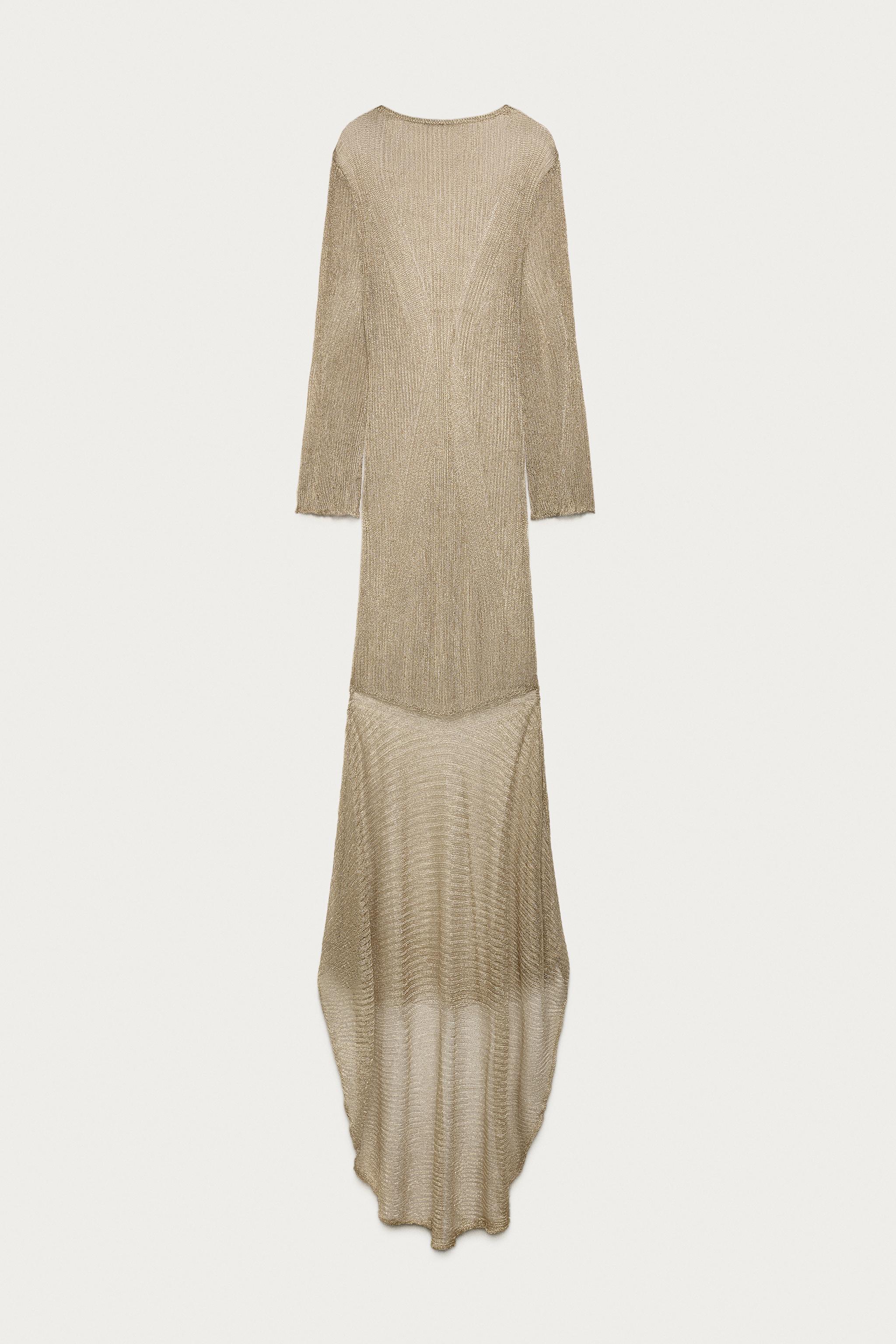 METALLIC THREAD KNIT MAXI DRESS MARISA BERENSON X ZARA
